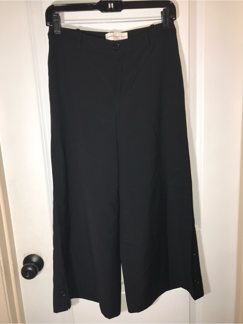 Vintage Robert Rodriguez women black side buttons pants
